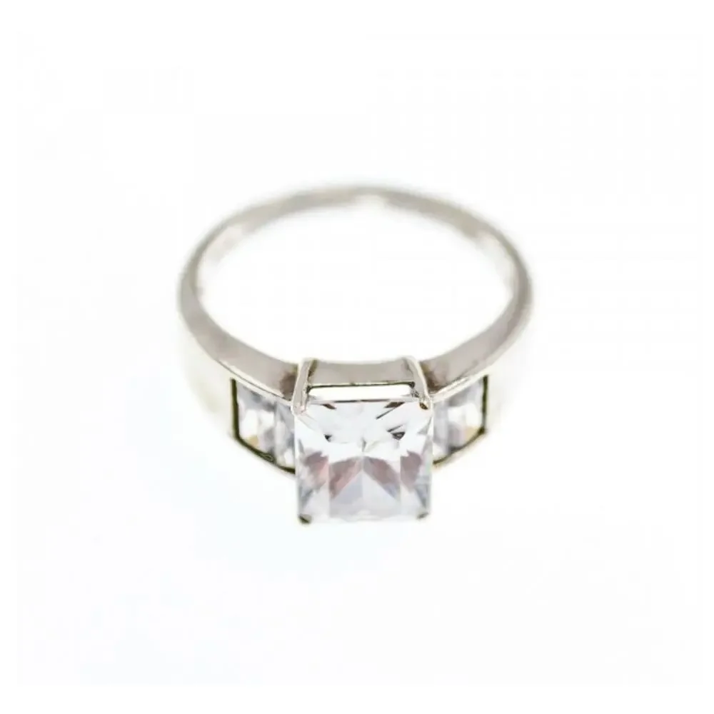 925 Sterling Silver CZ Ring Size 14
